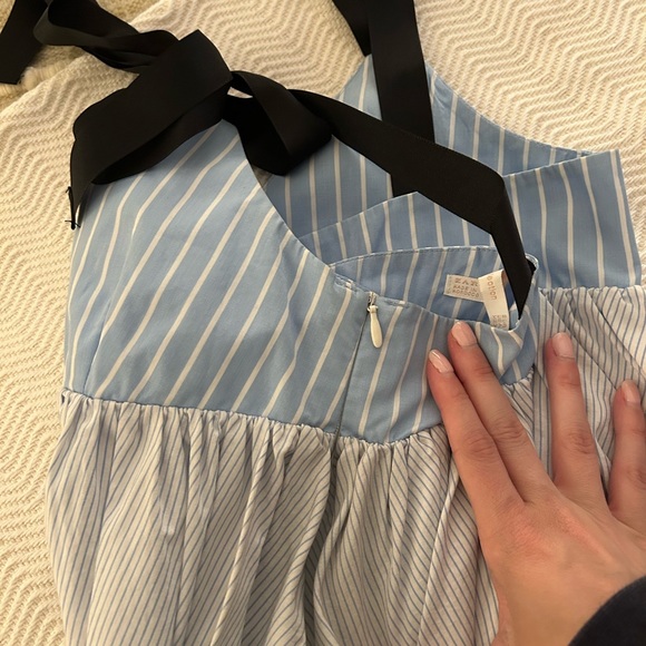 Zara mixed patter tie strap peplum top - Picture 5 of 5